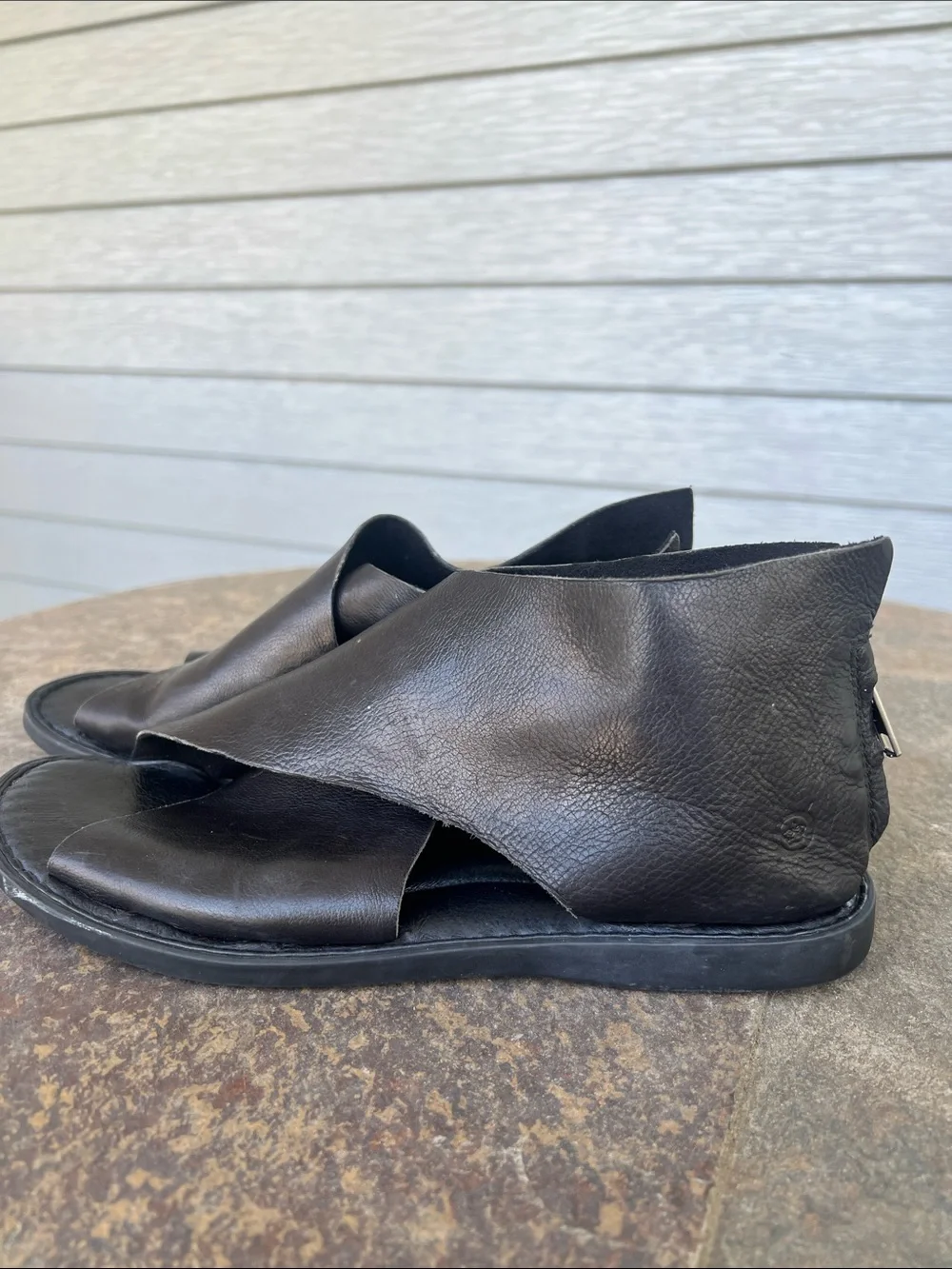 Born Iwa Black Leather Wrap Sandals - Picture 3 of 8